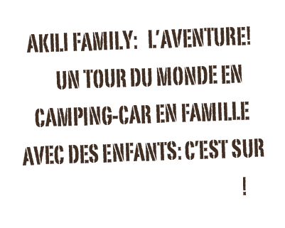 Akili Family:   l’aventure!                  
     un tour du monde en camping-car en famille avec des enfants: c’est sur www.akilifamily.com!